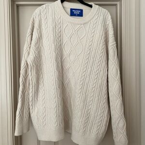 Aelfric Eden Cream Cable Knit Crewneck Sweater